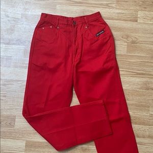 ☁️3/$25☁️Vintage Cherry Red High Waisted Mom Jeans
